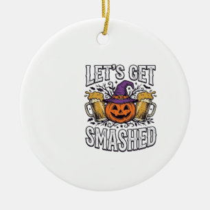 Halloween Lasst uns zerschmettert werden Kürbis Bi Keramik Ornament