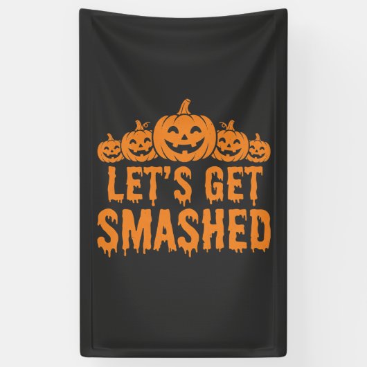 Halloween Lasst Uns Zerstören Kürbis Banner (Vertikal)