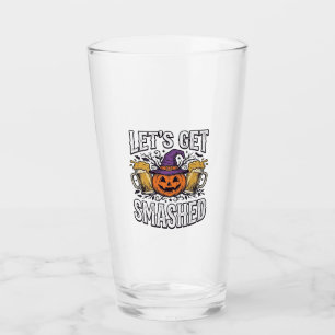 Halloween Lasst Uns Zerstören Kürbis Bier Glas