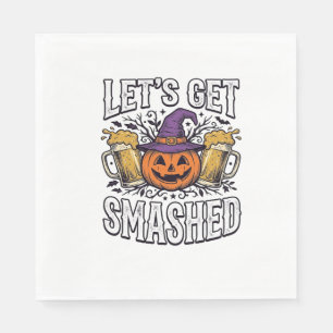 Halloween Lasst Uns Zerstören Kürbis Bier Serviette