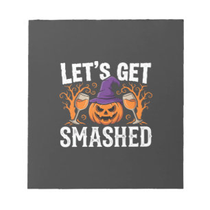 Halloween Lasst Uns Zerstören Kürbis Notizblock