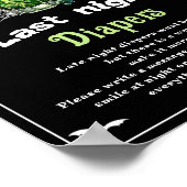 Halloween "Last Night Diapers" Baby Showspiel Poster (Ecke)