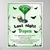 Halloween "Last Night Diapers" Baby Showspiel Poster (Vorne)