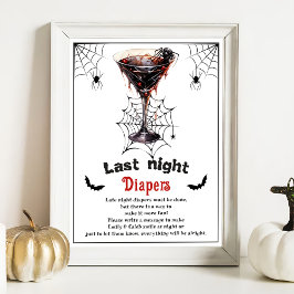 Halloween "Last Night Diapers" Baby Showspiel Poster
