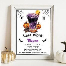 Halloween "Last Night Diapers" Baby Showspiel Poster