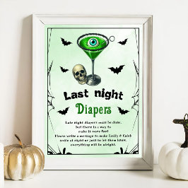 Halloween "Last Night Diapers" Baby Showspiel Poster
