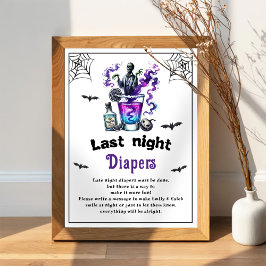 Halloween "Last Night Diapers" Baby Showspiel Poster