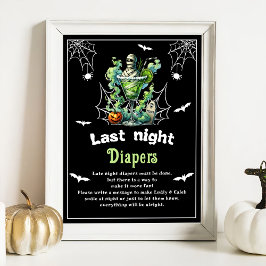 Halloween "Last Night Diapers" Baby Showspiel Poster
