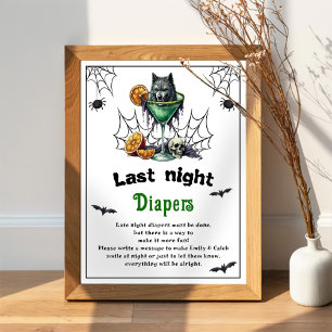 Halloween "Last Night Diapers" Baby Showspiel Poster