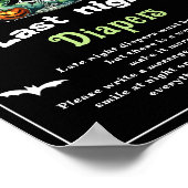 Halloween "Last Night Diapers" Baby Showspiel Poster (Ecke)