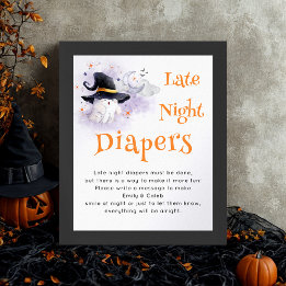 Halloween 'Late Night Diapers' Baby Showspiel Poster