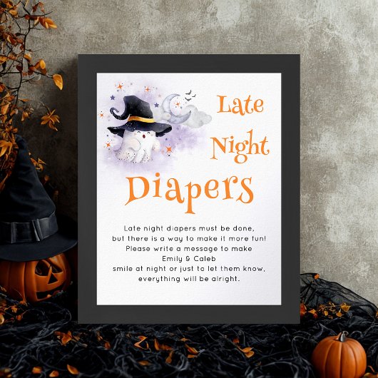 Halloween 'Late Night Diapers' Baby Showspiel Poster