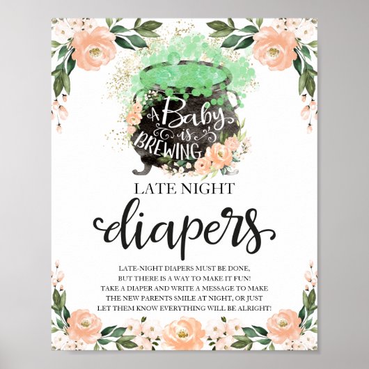 Halloween Late Night Diapers Baby Showspielzeichen Poster (Vorne)