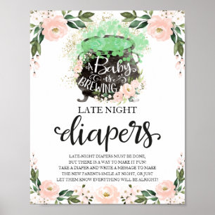 Halloween Late Night Diapers Baby Showspielzeichen Poster