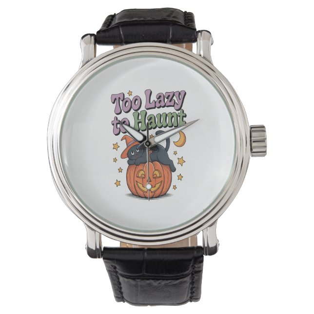 Halloween Lazy Ghost Armbanduhr (Vorderseite)