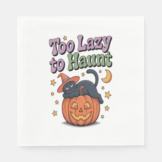 Halloween Lazy Ghost Serviette (Vorderseite)