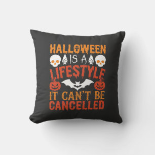 Halloween-Lebensstil Fledermaus-Kürbis-Typografie- Kissen