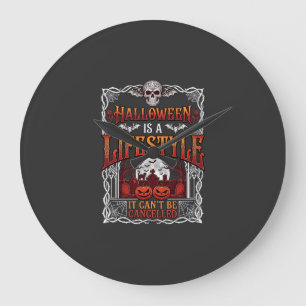 Halloween-Lebensstil Fledermaus-Schädel-Friedhof-K Große Wanduhr