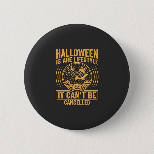 Halloween-Lebensstil Fledermaus Spinnennetz Design Button (Vorderseite)
