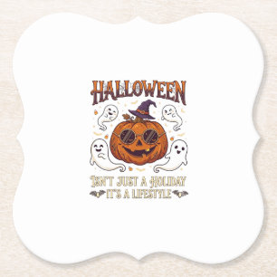 Halloween-Lebensstil-Kürbis-Sonnenbrille-Hexenhut Untersetzer