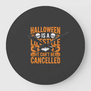 Halloween-Lebensstil Spooky Fledermaus-Kürbis-Desi Große Wanduhr
