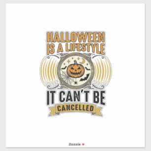 Halloween-Lebensstil Vintage-Kürbis-Typografie Des Aufkleber