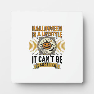 Halloween-Lebensstil Vintage-Kürbis-Typografie-Des Fotoplatte