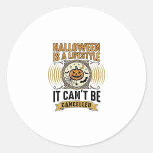 Halloween-Lebensstil Vintage-Kürbis-Typografie Des Runder Aufkleber