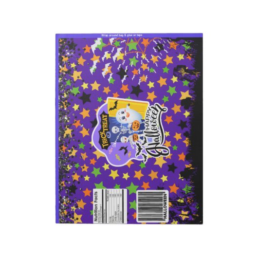 Halloween Leckerei Chip Bag Wrappers Gastgeschenke Notizblock (Rotiert)