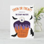 Halloween-Leckerei oder Trick-Augapack-Cake-Party Einladung (Stehend Vorderseite)