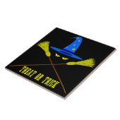 Halloween Leckerei oder Trick Black Fliese (Seite)