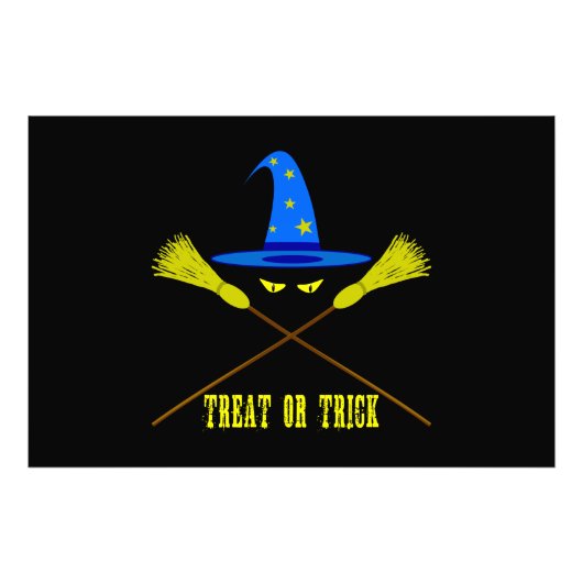 Halloween Leckerei oder Trick Black Fotodruck (Vorne)