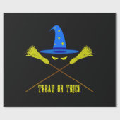 Halloween Leckerei oder Trick Black Geschenkpapier (Flach)