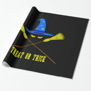 Halloween Leckerei oder Trick Black Geschenkpapier