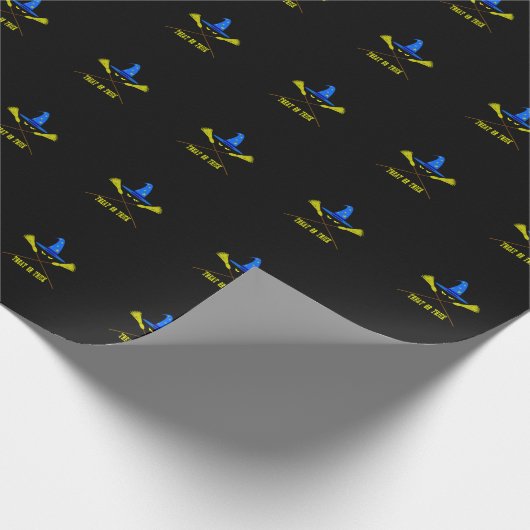 Halloween Leckerei oder Trick Black Geschenkpapier (Ecke)