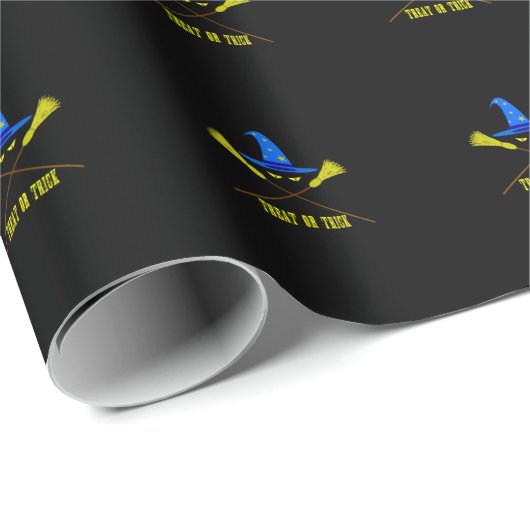 Halloween Leckerei oder Trick Black Geschenkpapier (Rolleneckpunkt)