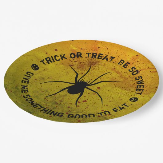 Halloween Leckerei oder Trick Spider Blood Paper T Pappteller (Schrägansicht)