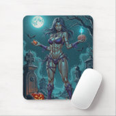 Halloween-Leckerei oder Zombie-Freundin mit Gehirn Mousepad (Mit Mouse)