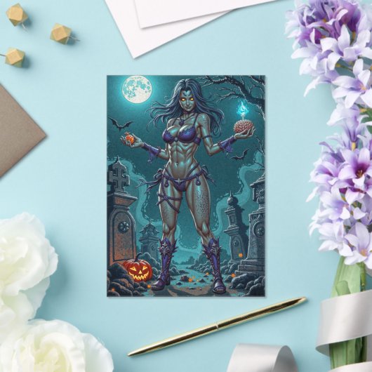 Halloween Leckerei oder Zombie Girlfriend w Brains Acryleinladungen (In Situ (Hochzeit))