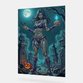 Halloween Leckerei oder Zombie Girlfriend w Brains Acrylschild (Winkel)
