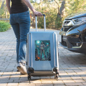 Halloween Leckerei oder Zombie Girlfriend w Brains Aufkleber (Koffer Insitu)