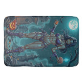 Halloween Leckerei oder Zombie Girlfriend w Brains Badematte (Vorderseite)