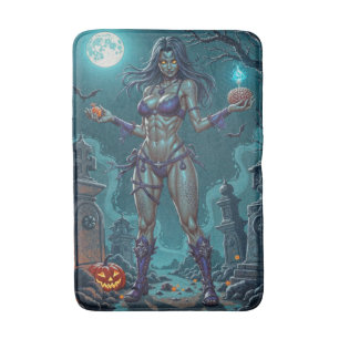 Halloween Leckerei oder Zombie Girlfriend w Brains Badematte