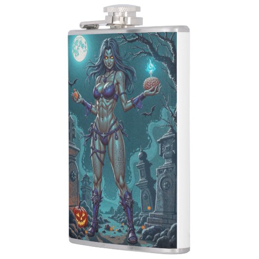 Halloween Leckerei oder Zombie Girlfriend w Brains Flachmann (Links)