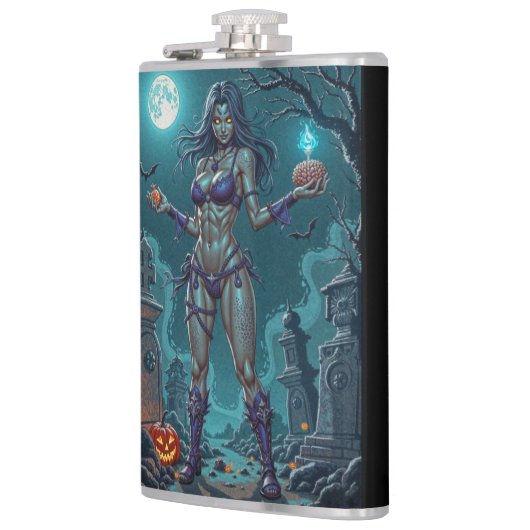 Halloween Leckerei oder Zombie Girlfriend w Brains Flachmann (Links)