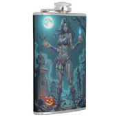 Halloween Leckerei oder Zombie Girlfriend w Brains Flachmann (Rechts)