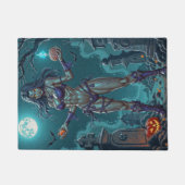 Halloween Leckerei oder Zombie Girlfriend w Brains Fußmatte (Vorderseite)