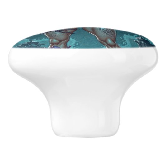 Halloween Leckerei oder Zombie Girlfriend w Brains Keramikknauf (Seitenansicht)