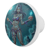 Halloween Leckerei oder Zombie Girlfriend w Brains Keramikknauf (Rechts)