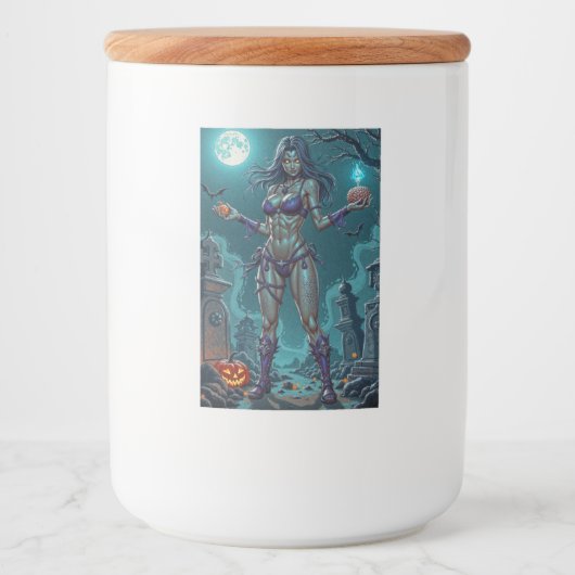 Halloween Leckerei oder Zombie Girlfriend w Brains Lebensmitteletikett (Vorderseite)